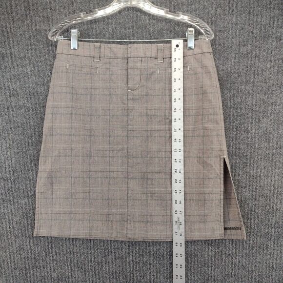 Wet Seal Skirt Womens Size 5 Gray Check Pattern Side Slit Cotton Blend - Picture 5 of 12
